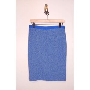 Boden Career Academia Preppy Plaid Pencil Skirt Blue White Size‎ 6 NWT